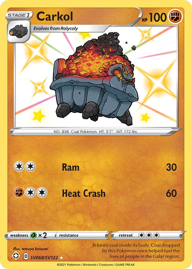 Shining Fates Carkol Pokémon card